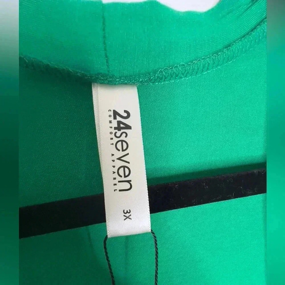 ☘️ NWT 24/7 Open Front 3/4 Sleeve Cardigan, Size 3X (16/18), Green - Picture 6 of 7